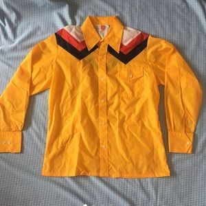 Yellow Retro Western Shirt Large
